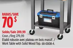 Canadian Tire Work Table with Solid Wood Top offer