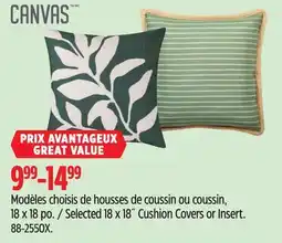 Canadian Tire Canvas Selected 18 x 18˝ Cushion Covers or Insert offer