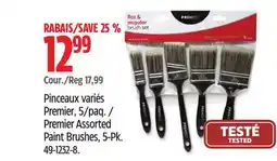 Canadian Tire Premier Assorted Paint Brushes, 5-Pk offer