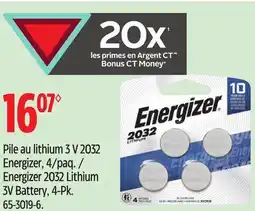 Canadian Tire Energizer 2032 Lithium 3V Battery offer