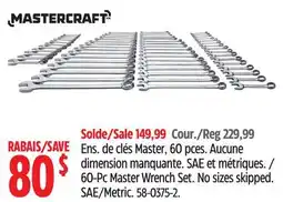 Canadian Tire Mastercraft 60-Pc Master Wrench Set offer