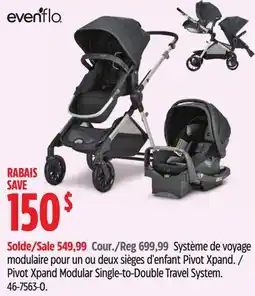 Canadian Tire Evenflo Pivot Xpand Modular Single-to-Double Travel System offer