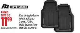 Canadian Tire MotoMaster 2-Pc Multi-Season Floor Mat Set offer