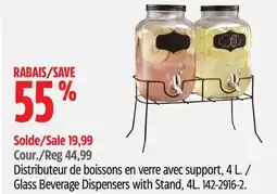 Canadian Tire Unbranded Glass Beverage Dispensers with Stand offer