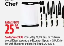 Canadian Tire Master Chef 12-Pc Knife Set with Sharpener and Cutting Board offer