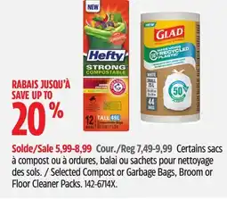 Canadian Tire Hefty Selected Compost or Garbage Bags, Broom or Floor Cleaner Packs offer