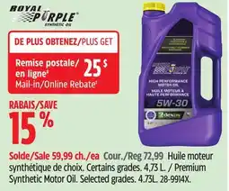 Canadian Tire Premium Synthetic Motor Oil offer