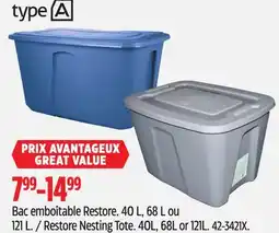 Canadian Tire type-a Restore Nesting Tote offer