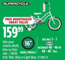 Canadian Tire Supercycle Misfit Kids' Bike, Blue or Light Blue offer