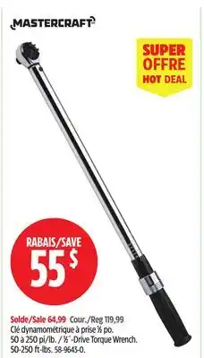 Canadian Tire Mastercraft 1⁄2˝-Drive Torque Wrench offer