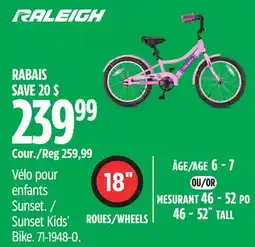 Canadian Tire RALEIGH Sunset Kids' Bike offer