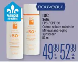 Jean Coutu IDC Solis SPF 50 Mineral anti-aging sunscreen offer