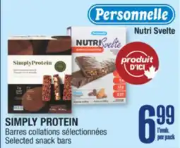 Jean Coutu PERSONNELLE SIMPLY PROTEIN Selected snack bars offer