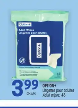 Uniprix OPTION+ Lingettes pour adultes / Adult wipes offer