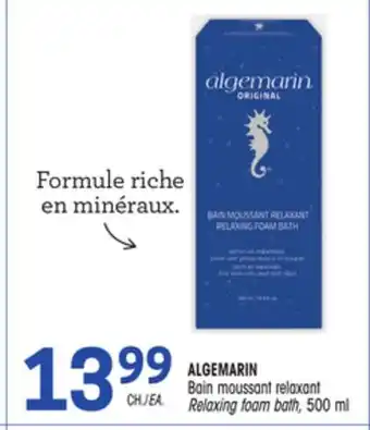 Uniprix ALGEMARIN Bain moussant relaxant / Relaxing foam bath offer