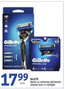 Uniprix GILLETTE Rasoirs ou cartouches sélectionnés/Selected razors or cartridges offer