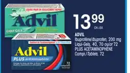 Uniprix ADVIL Ibuprofène/Ibuprofen, 200 mg Liqui-Gels, PLUS ACÉTAMINOPHÈNE Compr./Tablets offer