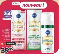 Brunet NIVEA LUMINOUS Soins pour le visage sélectionnés offer