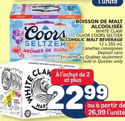 Marché Bonichoix WHITE CLAW OR COORS SELTZER ALCOHOLIC MALT BEVERAGE offer