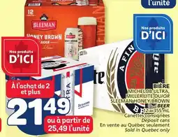 Marché Bonichoix MICHELOB ULTRA, MILLER LITE OR SLEEMAN HONEY BROWN BEER offer