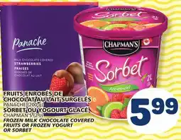 Marché Bonichoix PANACHE (200 g), CHAPMAN'S (2 L) FROZEN MILK CHOCOLATE COVERED FRUITS OR FROZEN YOGURT OR SORBET offer