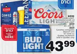 Marches Tradition COORS LIGHT, SLEEMAN CLEAR 2.0 OR BUD LIGHT BEER offer