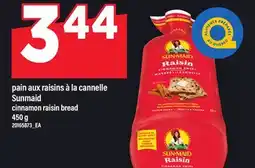 Maxi PAIN AUX RAISINS À LA CANNELLE SUNMAID |CINNAMON RAISIN BREAD, 450 g offer