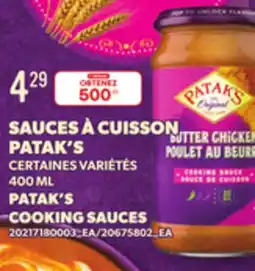 Provigo SAUCES À CUISSON PATAK'S, 400 ML offer