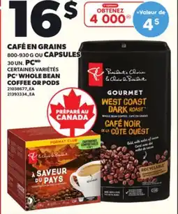 Provigo CAFÉ EN GRAINS, 800-930 G OU CAPSULES, 30 UN. PC offer