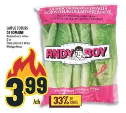 Marché Adonis ANDY BOY LAITUE COEURS DE ROMAINE | ANDY BOY ROMAINE HEARTS LETTUCE offer