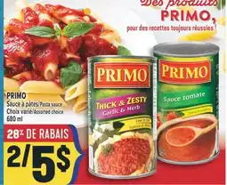 Marché Adonis PRIMO SAUCE À PÂTES | PRIMO PASTA SAUCE offer