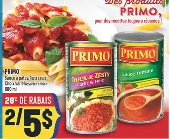 Marché Adonis PRIMO SAUCE À PÂTES | PRIMO PASTA SAUCE offer