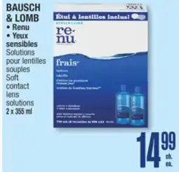 Jean Coutu Bausch & Lomb, Renu Soft Contact Lens Solution offer