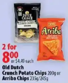 London Drugs Old Dutch Crunch Potato Chips or Arriba Chips offer