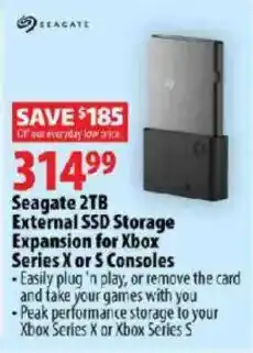 London Drugs Seagate 2TB External SSD Storage Expansion for Xbox Series X or S Consoles offer