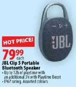 London Drugs JBL Clip 5 Portable Bluetooth Speaker offer