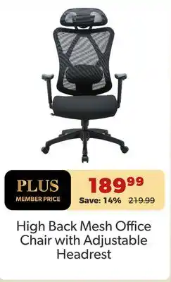 Shopper+ High Back Mesh Office Chair with Adjustable Headrest offer