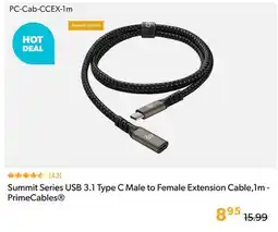 Shopper+ Summit Series USB 3.1 Type C Male to Female Extension Cable,1m - PrimeCables offer