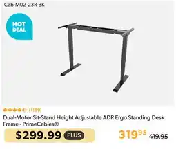 Shopper+ Dual-Motor Sit-Stand Height Adjustable ADR Ergo Standing Desk Frame - PrimeCables offer