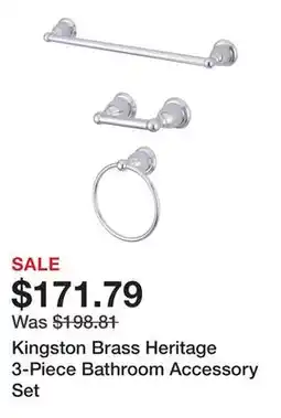 Bed Bath & Beyond Kingston Brass Heritage 3-Piece Bathroom Accessory Set offer