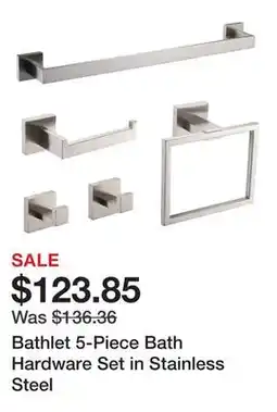 Bed Bath & Beyond Bathlet 5-Piece Bath Hardware Set in Stainless Steel offer