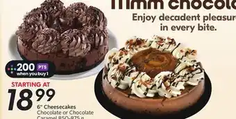 Sobeys 6'' Cheesecakes offer