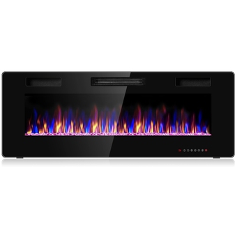 Best Buy Costway 50'' Electric Fireplace Recessed Ultra Thin Wall Mounted Heater Multicolor Flame offer