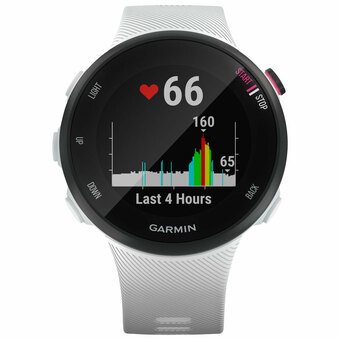 Best Buy Garmin Forerunner 45S 39mm GPS Watch with Heart Rate Monitor - Large - White offer