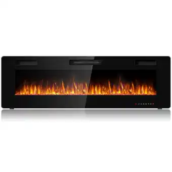Best Buy Gymax 60'' Fireplace Electric Recessed Wall Mounted Heater w/ Remote Control offer