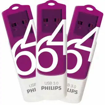 Best Buy Philips Vivid 64GB USB 3.0 Flash Drive - 3 Pack - Only at Best Buy offer