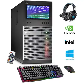Best Buy Remote Controlled RGB Lights Gaming PC & Headset - Dell OptiPlex Tower Computer Desktop i7 4770 3.4GHz 32GB DDR3 RAM 1TB SSD offer