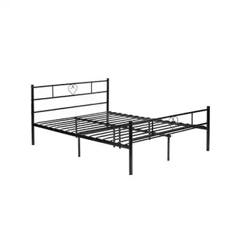 Homylin Romantic Heart Design Metal Bed Frame Double Size Bed Frame with Heavy Duty Metal Slats