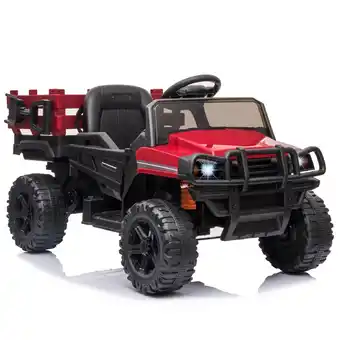 Best Buy Aosom 12V Battery-powered Kids Electric Ride On Car Pickup Truck Toy with Parental Remote Control Music Lights MP3 Suspension offer