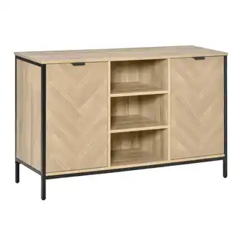 Best Buy HOMCOM Sideboard Buffet Storage Cabinet Cupboard with 2 Doors and Adjustable Shelves for Dining Room, Kitchen, Living Room, O offer